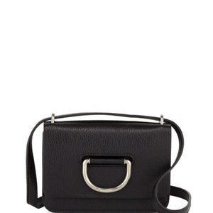 BURBERRY Mini D-Ring Leather Crossbody Bag, Black